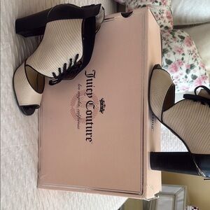 Juicy Couture Black and Cream Heels with Elegant Design
